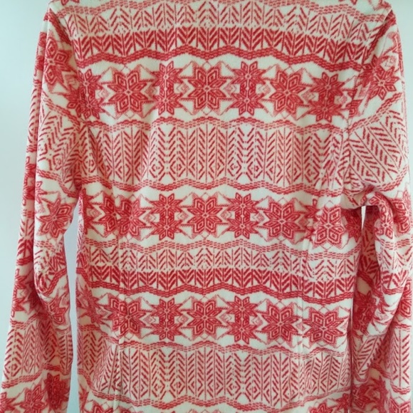 SOLD⭐⭐Land's End red white fleece sweater sm - Picture 3 of 4